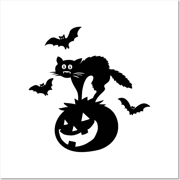 Halloween cat Wall Art by MZeeDesigns